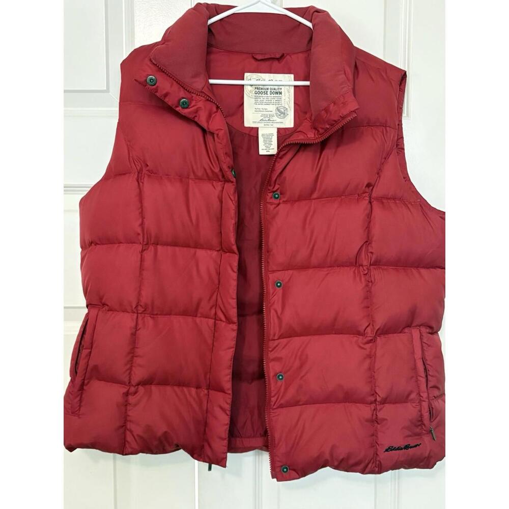 Women's XXL Eddie Bauer Premium Goose Down Red Puffer Vest